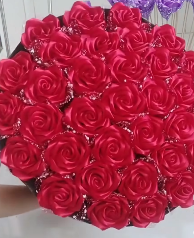 Red bouquet with forever roses 🌹