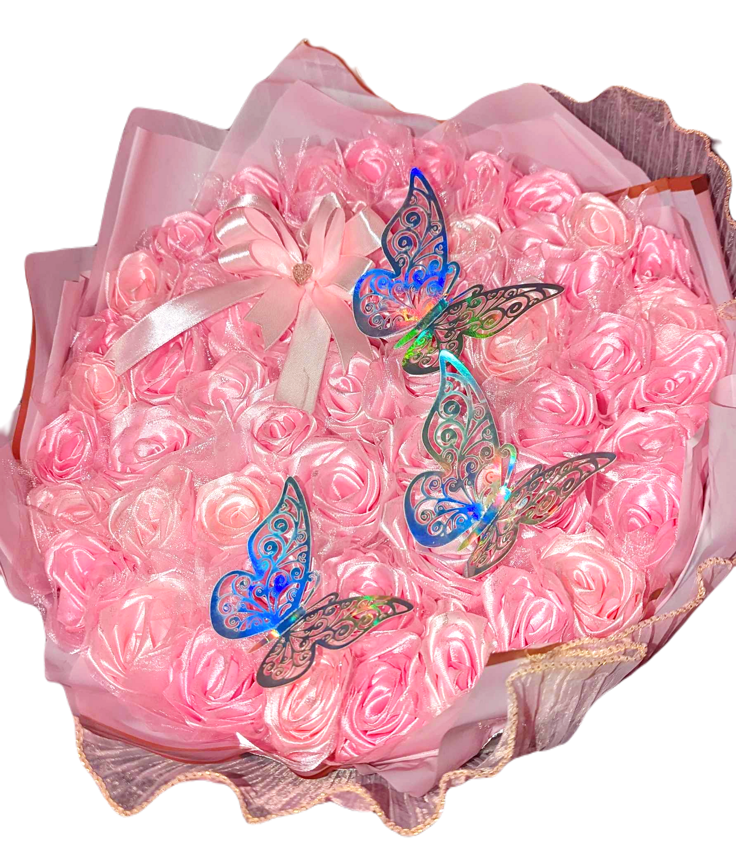 Bouquet with Silk Forever Roses Mother Valentine's Day