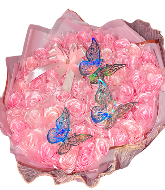 Bouquet with Silk Forever Roses Mother Valentine's Day